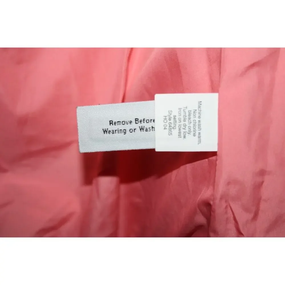 J. Crew Womens XS Puffer Vest Orange/Pink Zip Button Up Double Pockets Outerwear